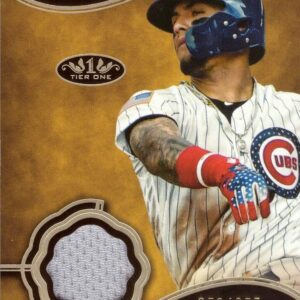 2019 Topps Tier One Relics #T1R-JB Javier Baez Game Worn Cubs Jersey Baseball Card - Only 375 made!