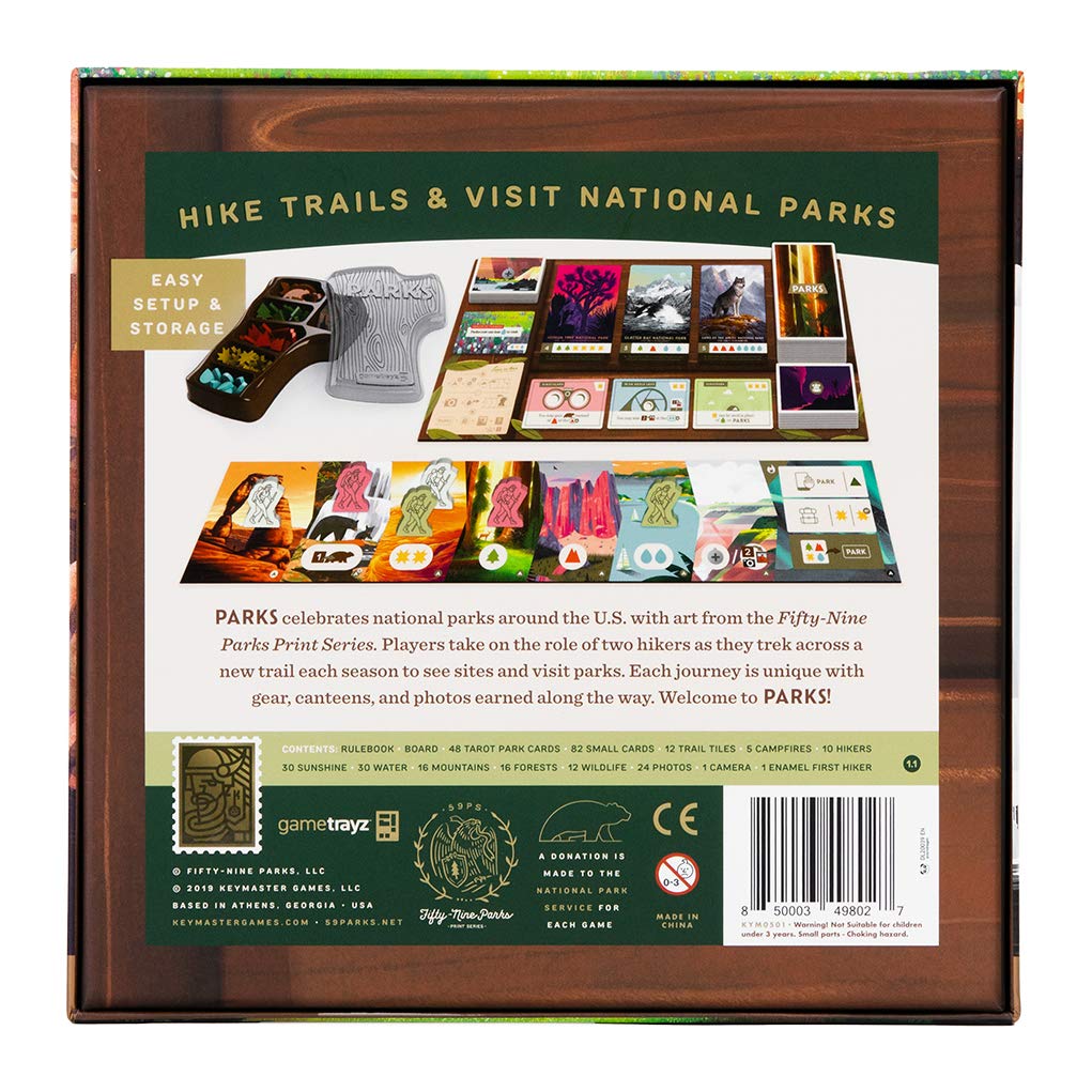 Keymaster Games Parks | Beautiful Strategy Game for Families, Adults, Kids or Solo | Explore Nature and The Outdoors by Hiking The US National Parks on Game Night | 1-5 Players | Ages 10+