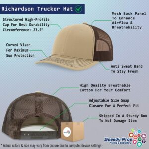 Custom Richardson Trucker Hat Jesus Christ on The Cross Embroidery Polyester Mesh Baseball Cap Snaps Khaki/Coffee Design Only