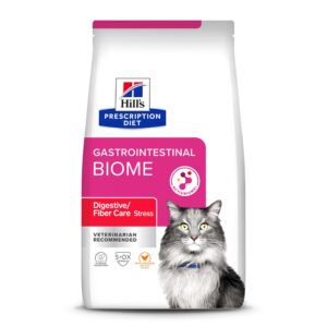 hill's prescription diet gastrointestinal biome digestive/fiber care with chicken dry cat food, veterinary diet, 8.5 lb. bag