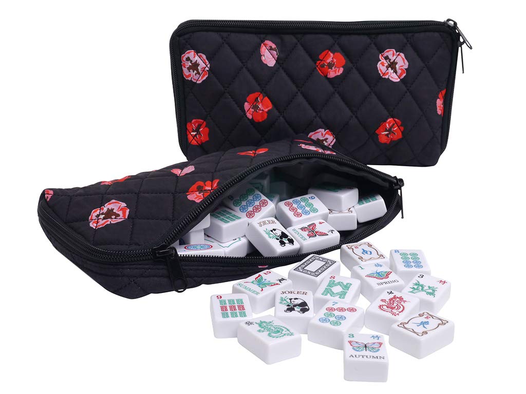 Linda Li New! - American Mahjong Set The Artisan Collection: Butterfly Series – in Black Poppy Soft Bag