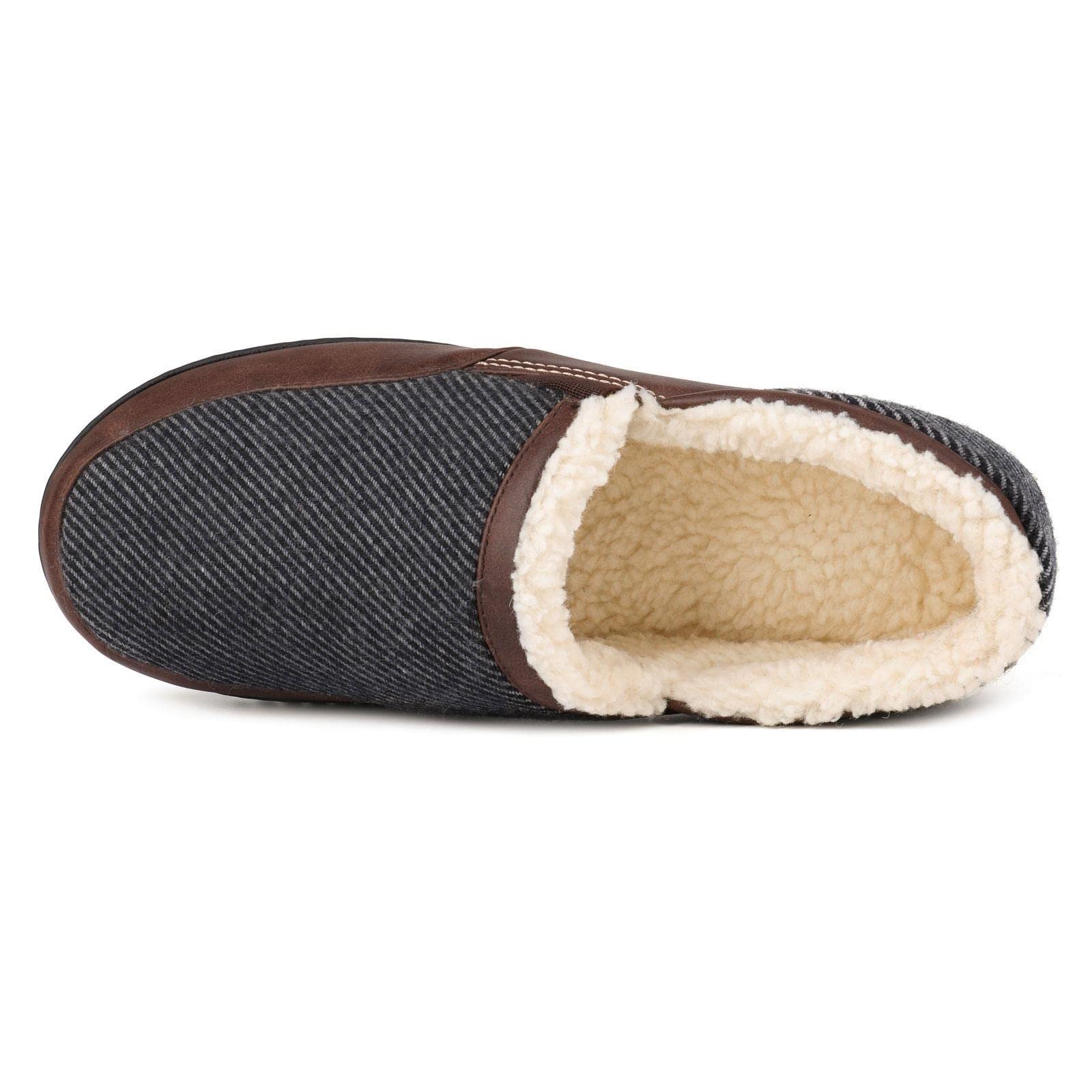 ULTRAIDEAS Men's Cozy Slip-on Memory Foam Slippers with Cozy Fleece Lining for Indoor/Outdoor Comfort (Grey, 11)