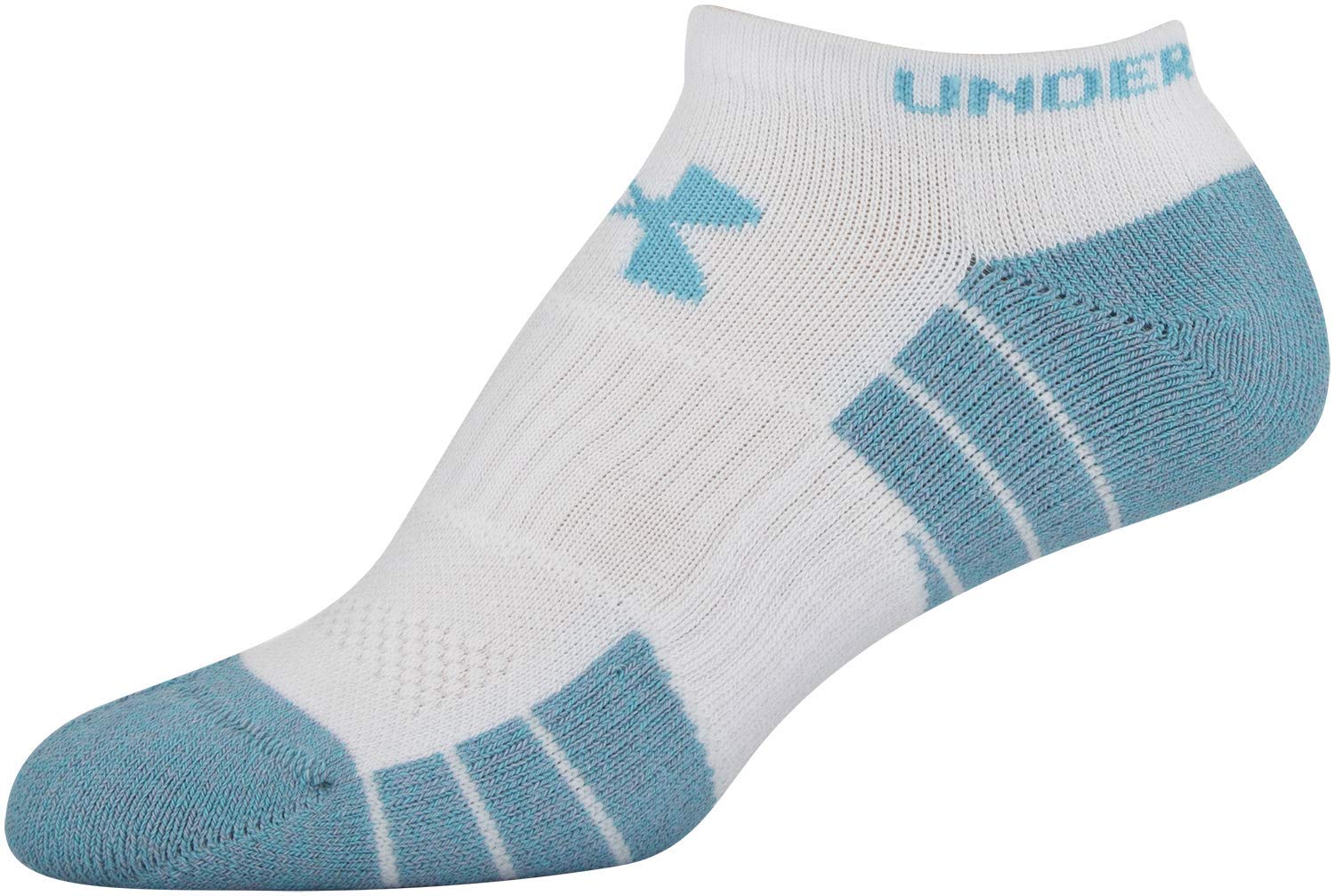 Under Armour Golf Elevated Performance No Show Socks, 2-Pair, Breathtaking Blue Assorted, Shoe Size: Mens 4-8, Womens 6-9