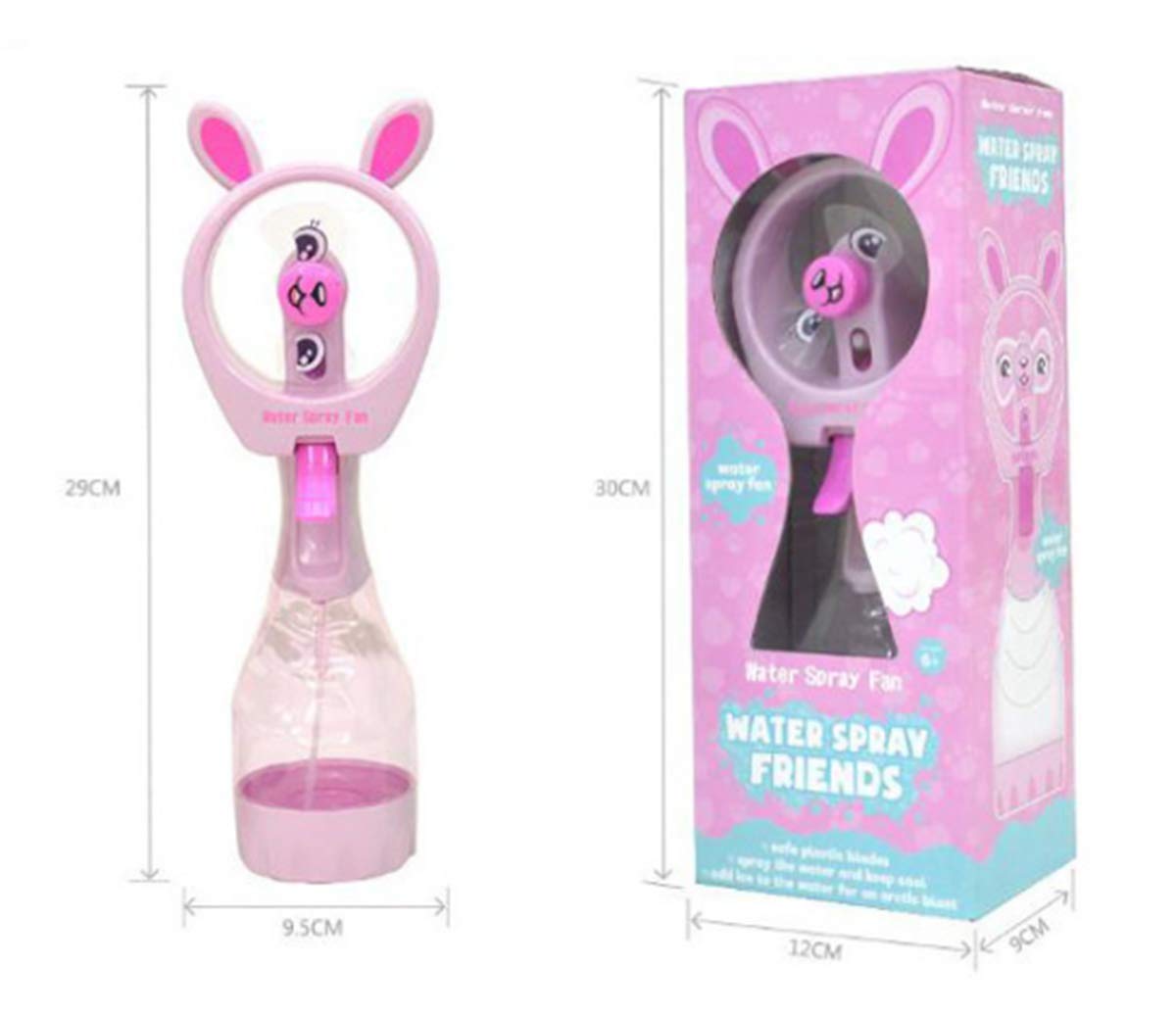 Handheld Misting Fan Mini Personal Portable Water Spray Fan Battery Operated Fan Personal Misting Bottle Portable Handheld Fan Batteries Included Held Cooling Mister Blower, Pink