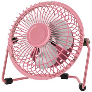 chchmu usb fan 4 inch mini usb desk table fan personal portable desktop cooling fan powered by usb pc netbook for camping home office outdoor travel, strong wind, pink