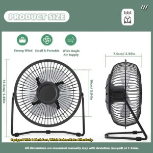 Chchmu USB Fan 4 Inch Mini USB Desk Table Fan Personal Portable Desktop Cooling Fan Powered by USB PC Netbook for Camping Home Office Outdoor Travel, Strong Wind, Pink