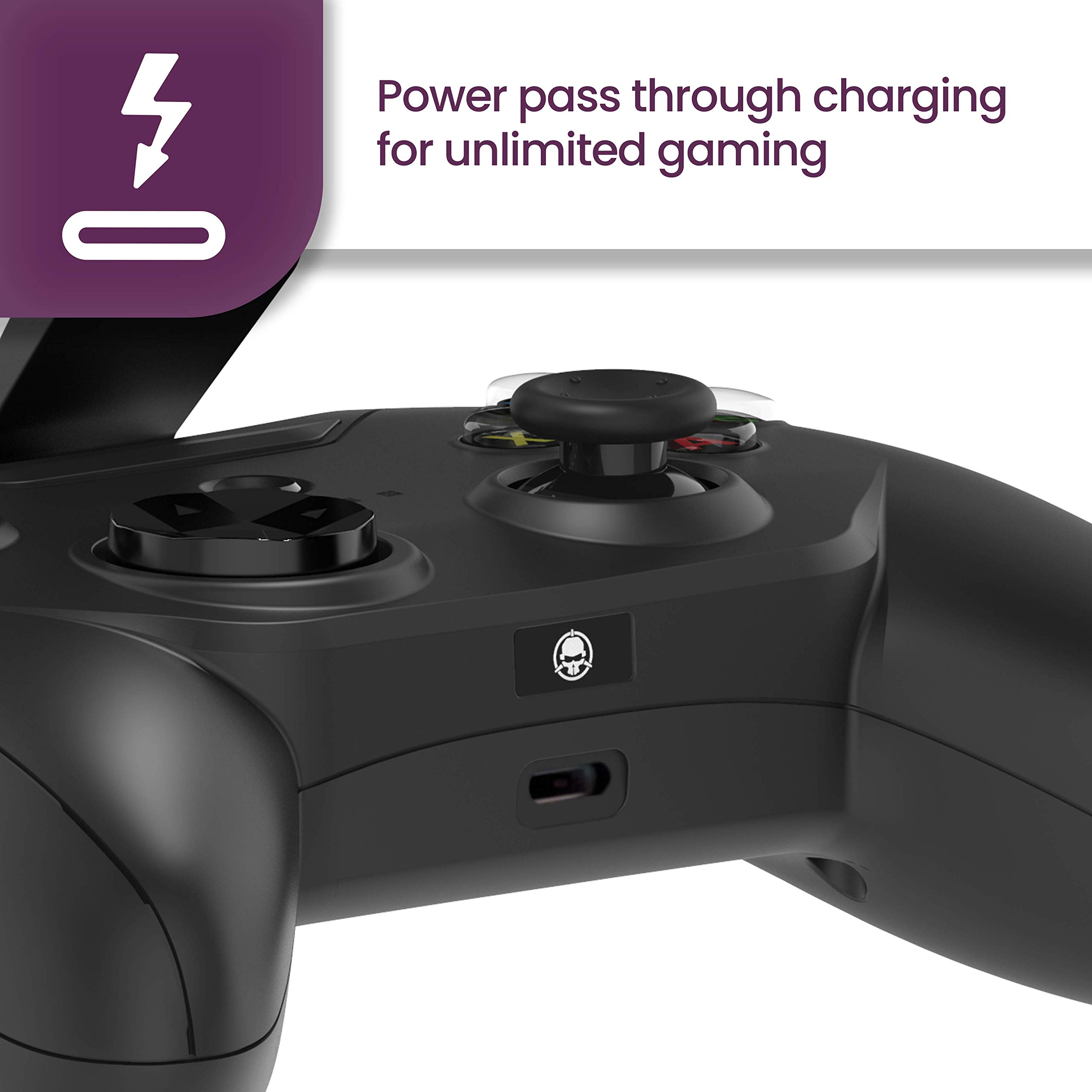 RiotPWR Mfi Certified Gamepad Controller for iOS iPhone - Wired with L3 + R3 Buttons, Power Pass Through Charging, Improved 8 Way D-Pad, and redesigned ZeroG Mobile Device