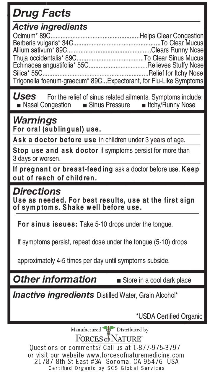 Forces of Nature Sinus, Organic Maximum Strength Homeopathic Medicine, 0.34 Fl Oz, Immune Support & Multi Symptom Relief from Congestion, Sinus Pressure, Pain, Sneezing, Runny Nose, Non-Drowsy