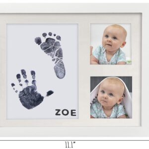 Baby Ink Hand and Footprint Kit – Handprint Picture Frame for Newborns (Safe Clean-Touch Ink Pad for Prints) – Best New Mom and Shower Gift – Foot Impression Photo Keepsake for Girls & Boys – (White)