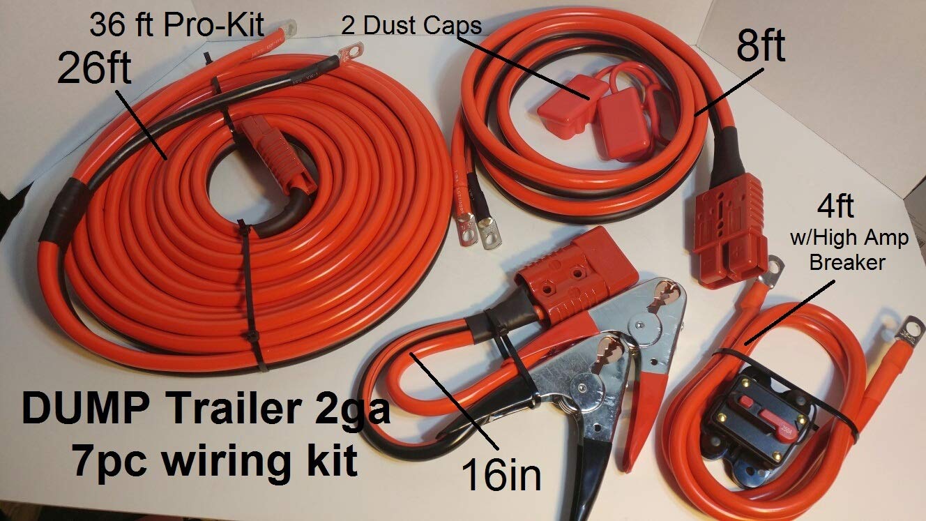 2Ga Permanent Installation 7pc Dump Trailer/Winch Kit 36ft Universal kit