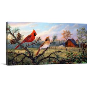 greatbigcanvas meadow retreat canvas wall art print, barn home decor artwork, 36"x18"x1.5"