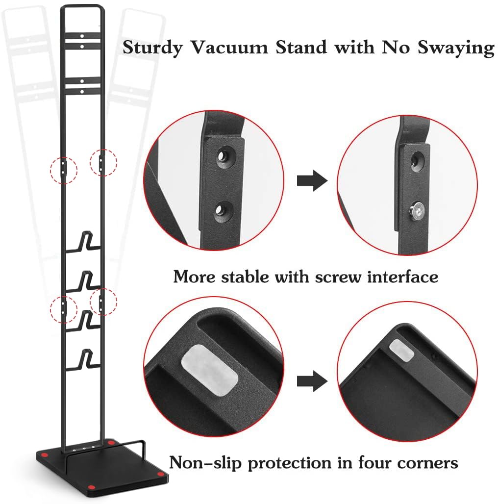 Haturi Vacuum Stand, Vacuum Accessories Stable Metal Storage Bracket Holder for Dyson Handheld V15 V11 V10 V8 V7 V6 Cordless Vacuum Cleaners, Black DC30 DC31 DC34 DC35 DC58 DC59 DC62 DC74