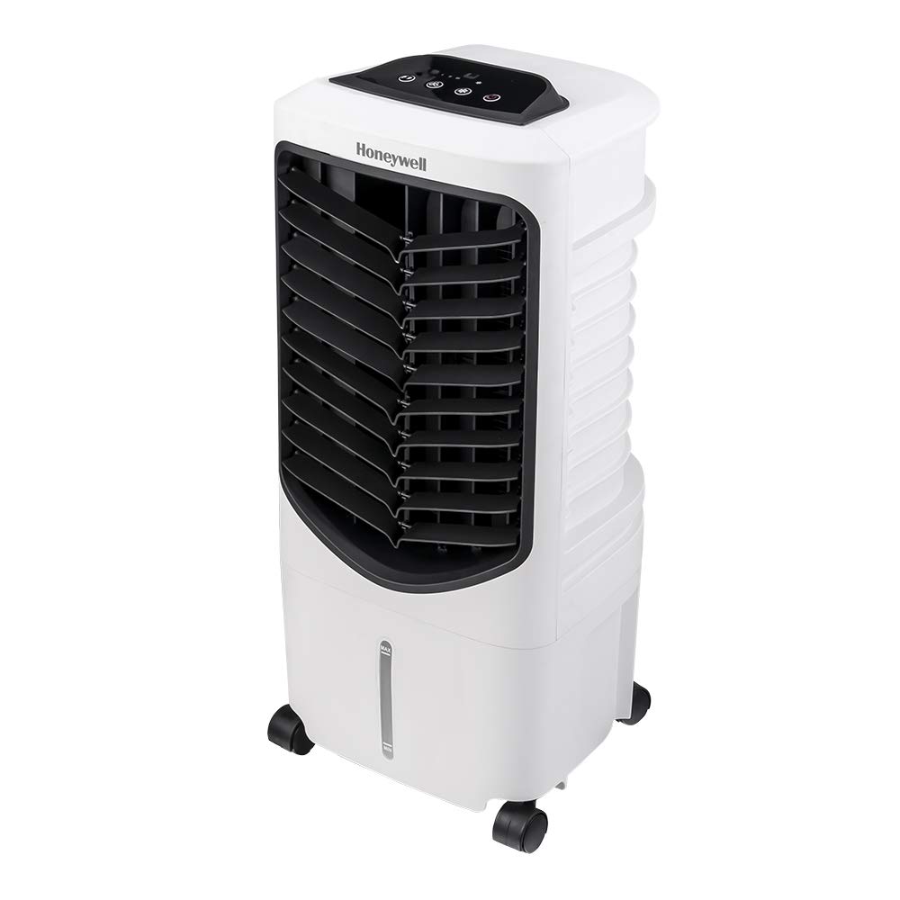 Honeywell 200 CFM Indoor Portable Evaporative Air Cooler with Fan and Humidifier for Living Room, Basement, Office, and Play Area, 115V, Evaporative Cooler for Rooms up to 108 Sq. Ft. with Remote