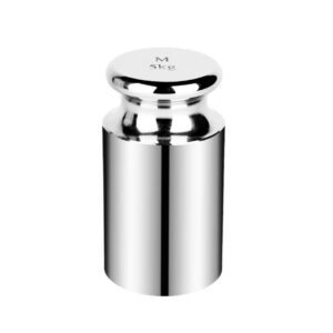 true 5kg 5000g oiml class m2 precision calibration weight, chrome finish, test weight for digital scale- dimensions: diameter: 7.7cm, height: 14.5cm