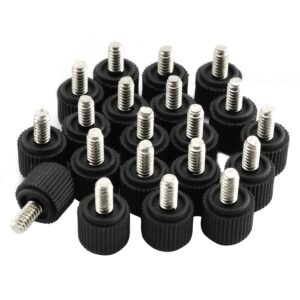 RuiLing 20pcs 6#-32 * 6 PC Case Thumb Screws Phillips Head Toolless Adjustment Hand-Tighten Computer Screw Black