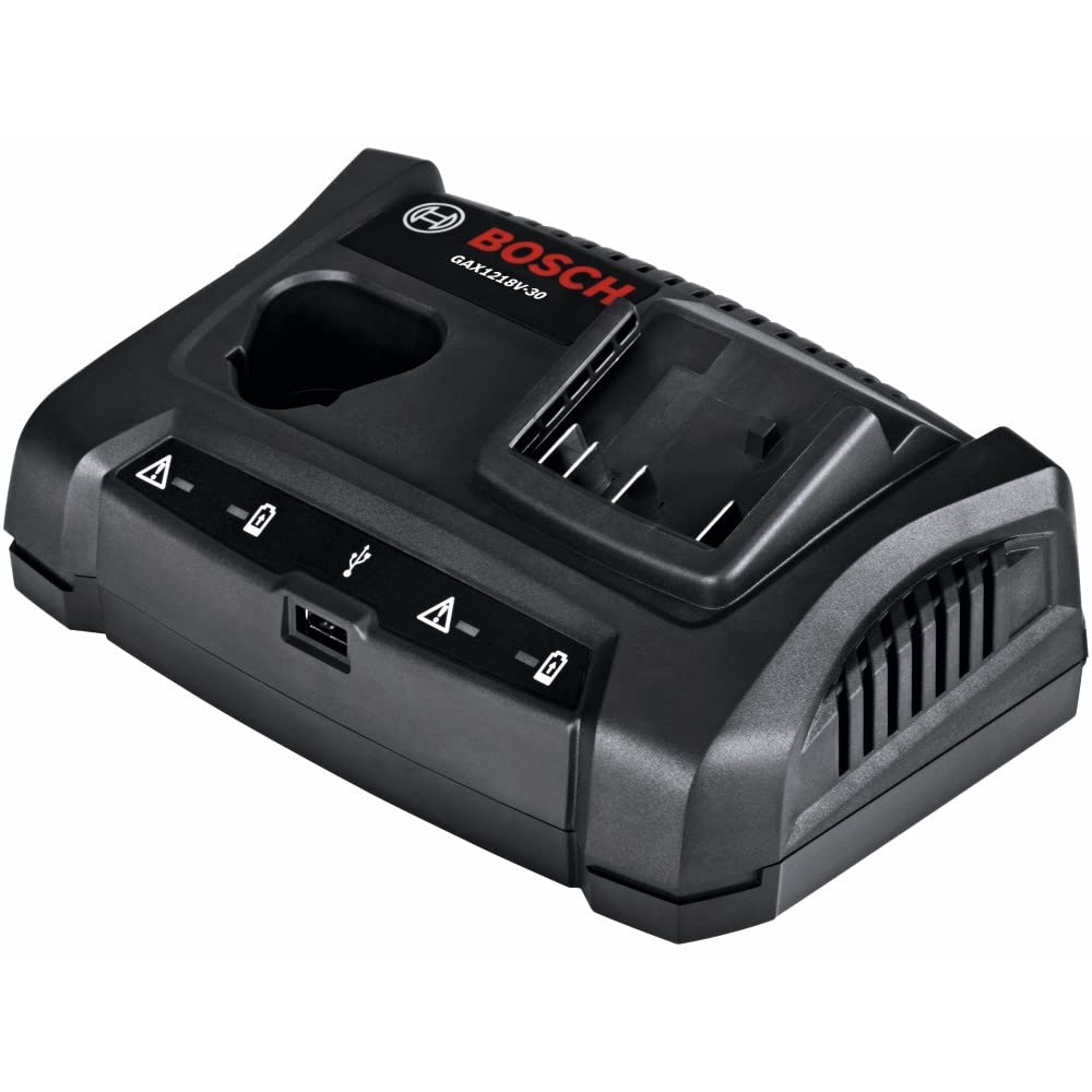 BOSCH GAX1218V-30 18V/12V Dual-Bay Battery Charger,Black