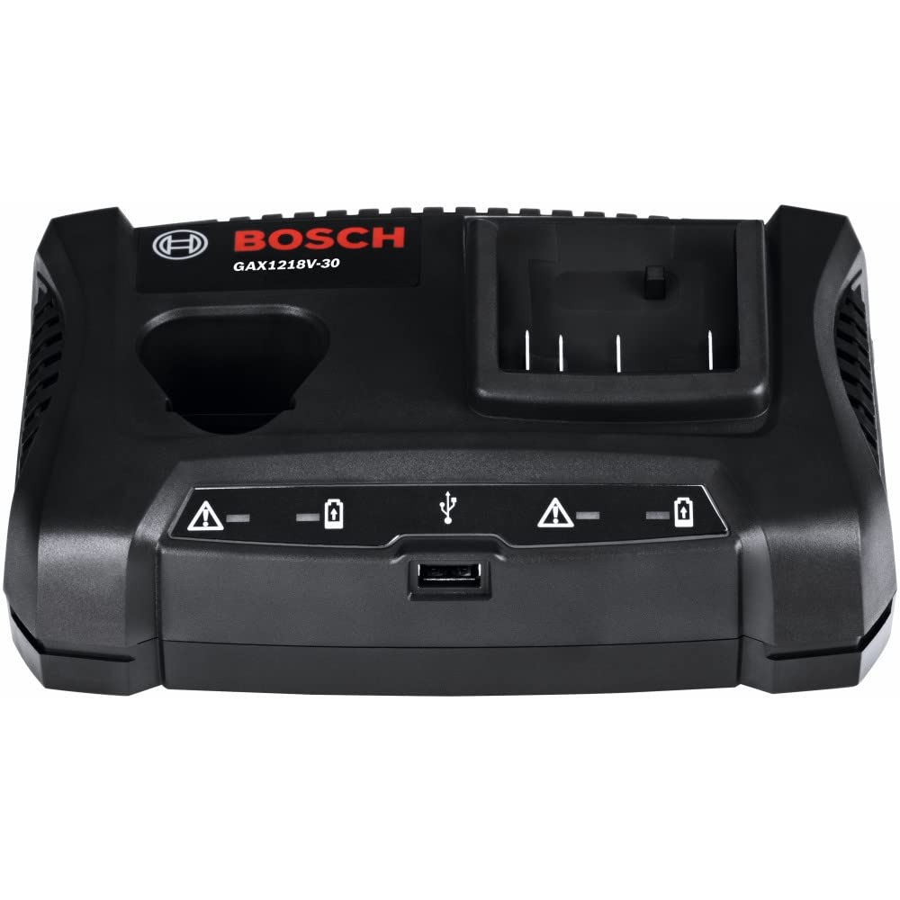 BOSCH GAX1218V-30 18V/12V Dual-Bay Battery Charger,Black