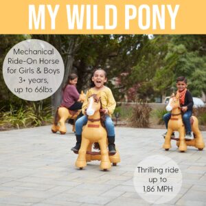 ECR4Kids My Wild Pony, Motorized Ride-On Horse for Kids, Walking Horse Toy with Wheels for Boys and Girls,12V Battery Powered Electric