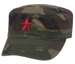 new army cadet adjustable hat w/red star - camo