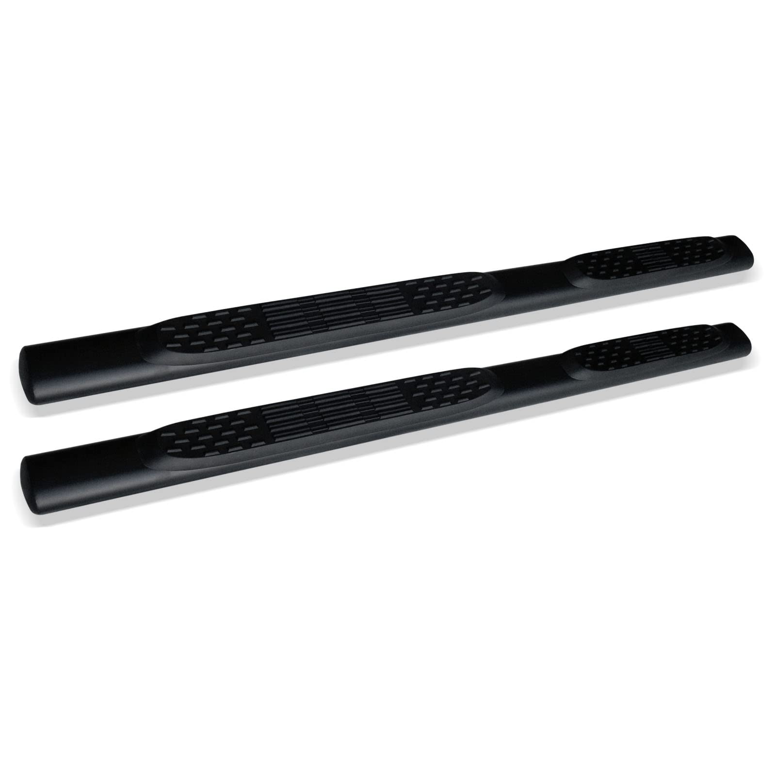 Stehlen 733469497127 Compatible with 1999-2016 Ford F250 / F350 / F450 / F550 Superduty Super (Extended) Cab 5" Oval Side Step Nerf Bars - Matte Black