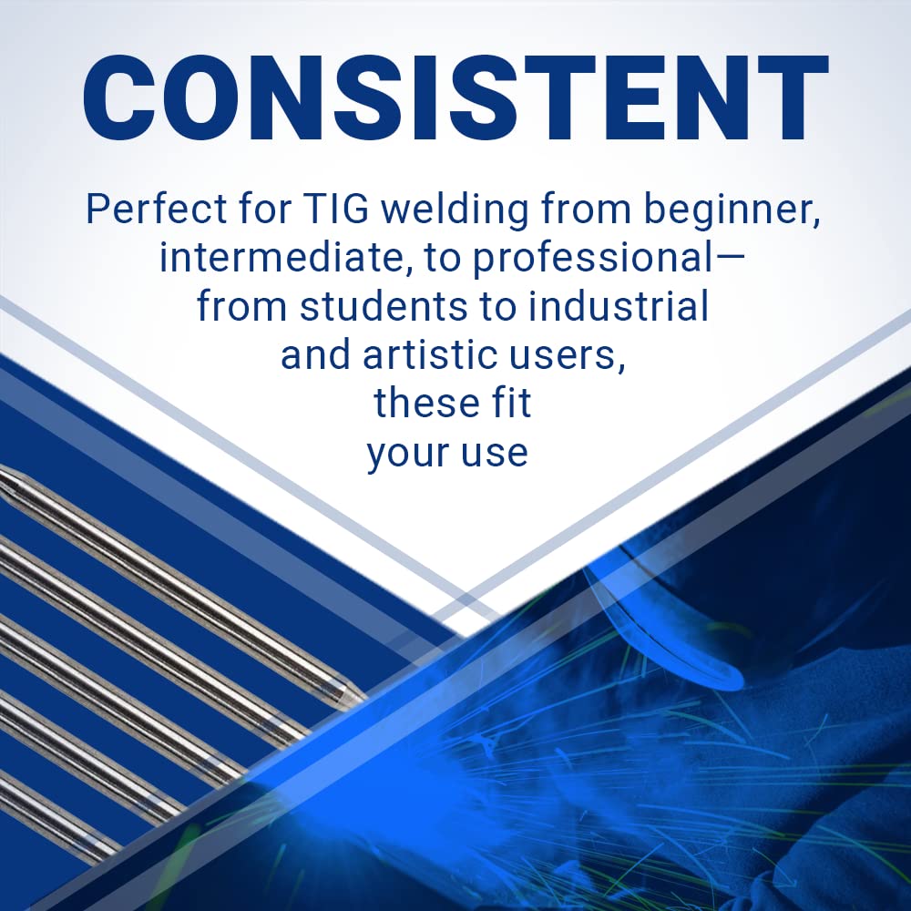 Midwest Tungsten Service TIG Welding Tungsten Electrodes 10-Pack (Red - 2% Thoriated (WT20/EWTh-2), 5pc 1/16" & 5pc 3/32")