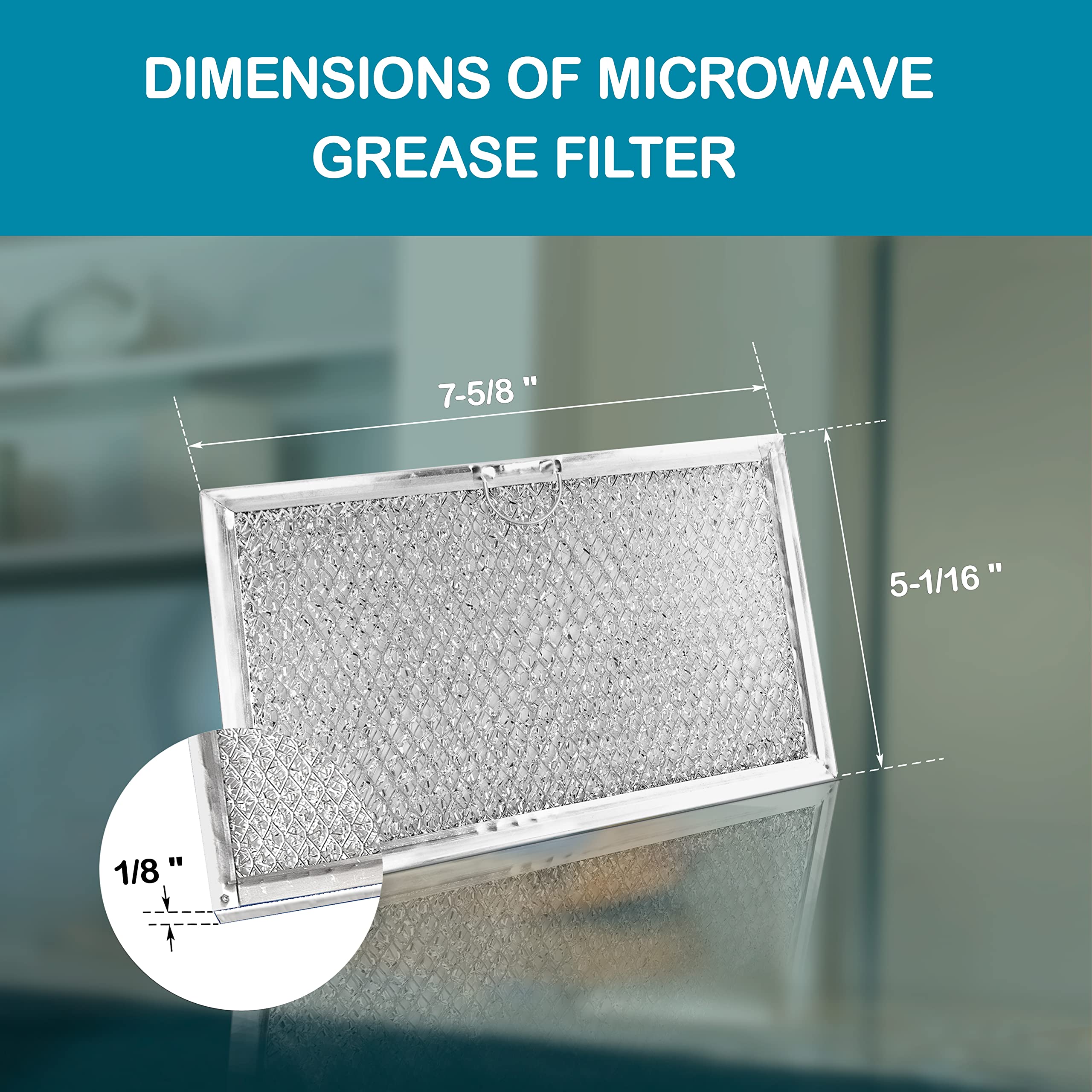 Frigidaire 5304464105, 5304509444, 5304478913 Microwave Grease Filter 5-1/16 x 7-5/8 x 1/8 Inches (Packed in Box) (2-Pack)