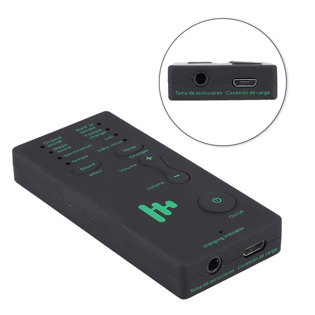 Tosuny Portable Live Sound Card, External Live Broadcast Sound Card Mini Voice Changer with 4 Sound Effects for Mobile Phone Computer PC, Suitable for Recording, Online Singing Chatting, etc