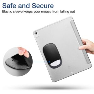 ESR Slim Mouse Holder, Case for Magic Mouse, with Reusable Adhesive, No Glue Residue, Compact Elastic Pouch/Carrying Sleeve, Can Be Attached to iPad or MacBook, Black