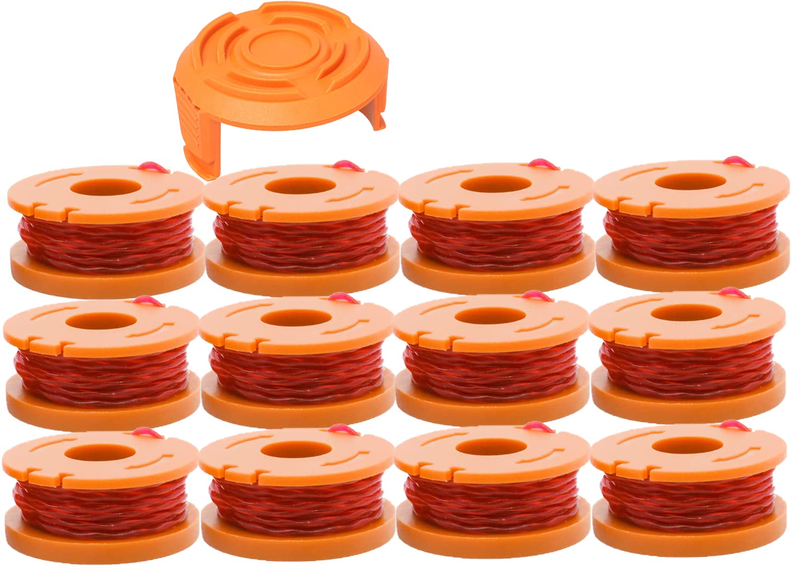 Line String Trimmer Replacement Spool，10ft 0.065" Replacement Autofeed Edger Spool Compatible with Worx WG180 WG163 WG175 WA0010 (13 Pack) Weed Eater String,Weed Wacker Spool Replacement Parts