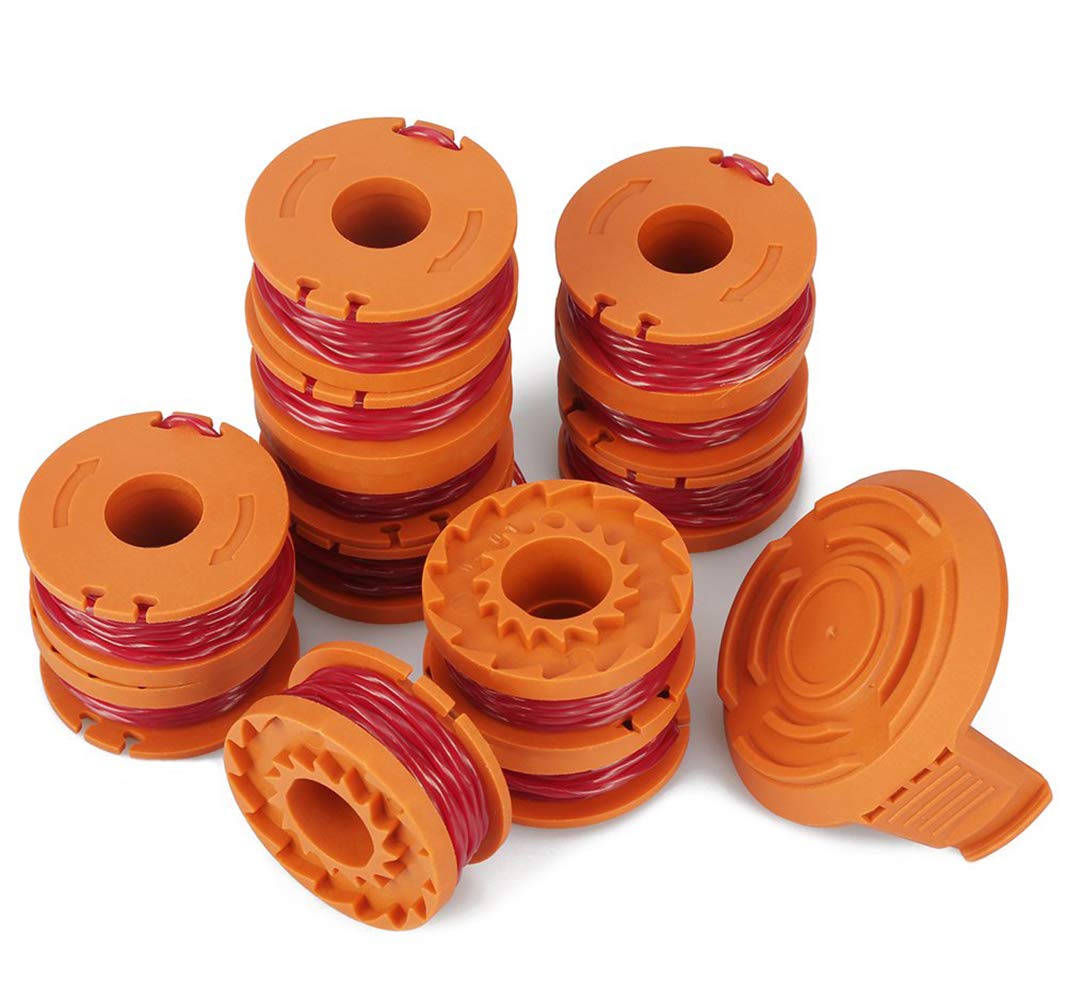 Line String Trimmer Replacement Spool，10ft 0.065" Replacement Autofeed Edger Spool Compatible with Worx WG180 WG163 WG175 WA0010 (13 Pack) Weed Eater String,Weed Wacker Spool Replacement Parts