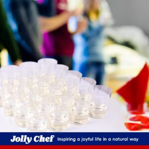 JOLLY CHEF 10 oz Clear Disposable Plastic Cups 50 Pack, Clear Plastic Cups Tumblers, Heavy duty Party Glasses, Disposable Cups for Wedding, Thanksgiving,Halloween,Christmas Party