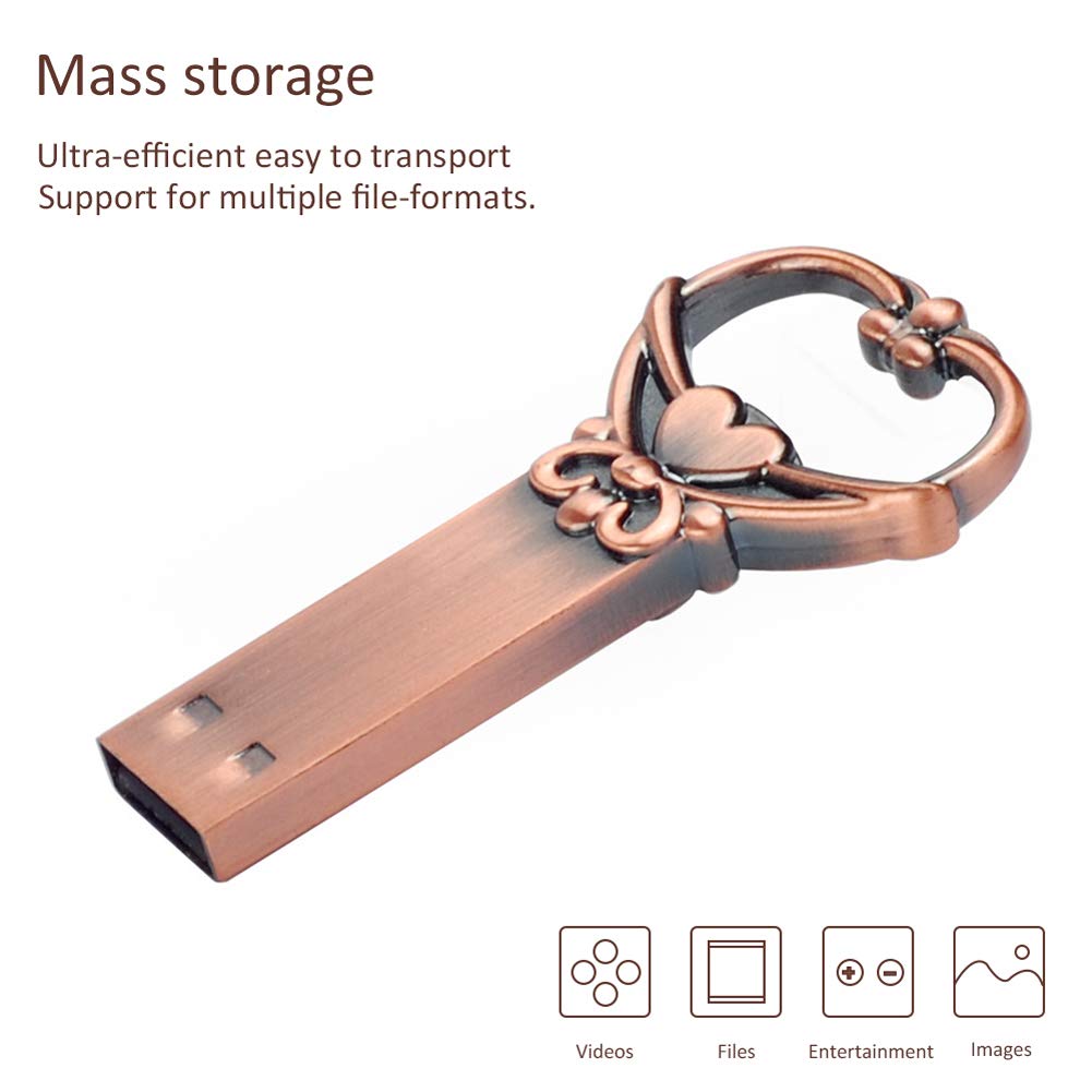 Love Knot Flash Drive 32GB Heart Shaped USB Thumb Drive Metal Zip Drive Retro Birthday Wedding Gift Data Storage Photo Stick for Family,Kids,Friends,Students Thumb Drive, Jump Drive