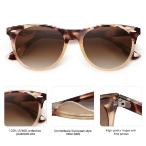 SOJOS Classic Polarized Sunglasses for Women Men Small UV400 Lenses SJ2076 with Brown Tortoise/Brown