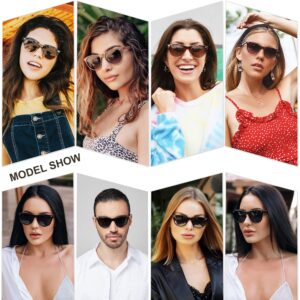 SOJOS Classic Polarized Sunglasses for Women Men Small UV400 Lenses SJ2076 with Brown Tortoise/Brown