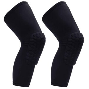 pisiqi knee pads compression pads long leg sleeve collision avoidance brace protection knee sleeve for basketball football volleyball cycling (1 pair)