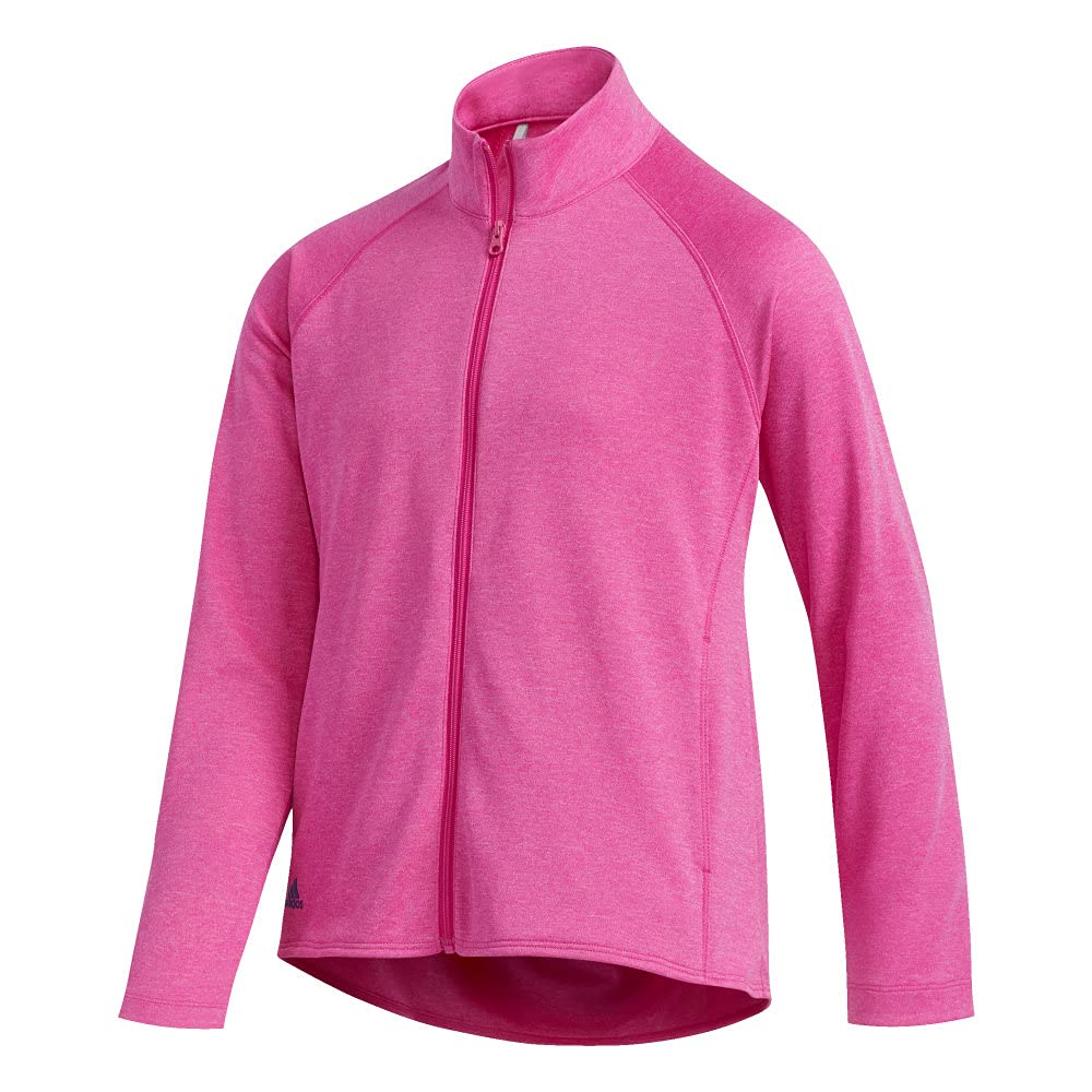 adidas Golf Youth Heathered Knit Jacket, Shock Pink Melange, X-Large