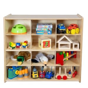 contender - c16129 birch 12 cubby storage unit, kids toy and books organizer for kindergarten, homeschool, daycare, nursery, preschool [greengaurd gold certified]