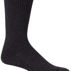 Reebok Men's Cushioned Comfort Athletic Performance High Crew Socks (5 Pack), Size 6-12.5, Lead Grey