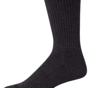 Reebok Men's Cushioned Comfort Athletic Performance High Crew Socks (5 Pack), Size 6-12.5, Lead Grey