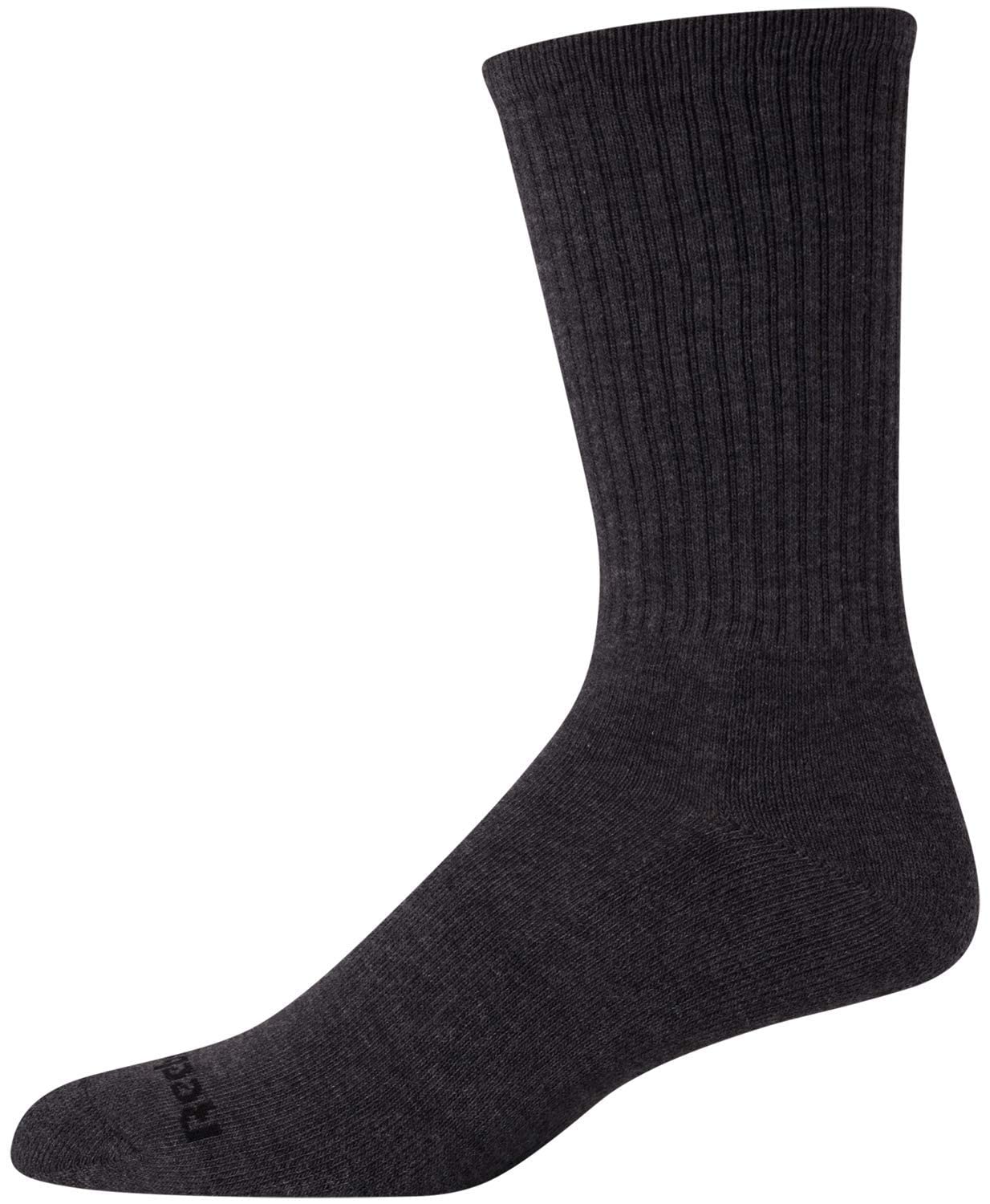 Reebok Men's Cushioned Comfort Athletic Performance High Crew Socks (5 Pack), Size 6-12.5, Lead Grey