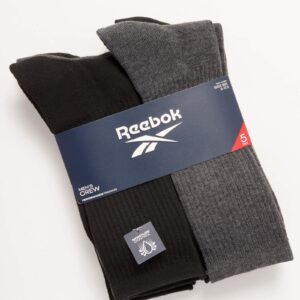 Reebok Men's Cushioned Comfort Athletic Performance High Crew Socks (5 Pack), Size 6-12.5, Lead Grey