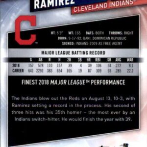 2019 Finest #89 Jose Ramirez Cleveland Indians Baseball Card