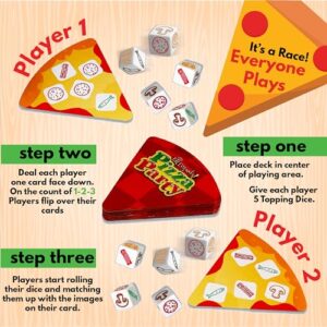 University Games, Pizza Party Dice Game, Dice Game for Kids and Families, Ages 6+