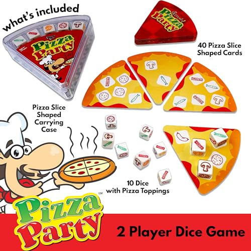 University Games, Pizza Party Dice Game, Dice Game for Kids and Families, Ages 6+