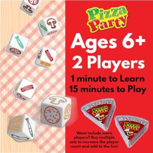 University Games, Pizza Party Dice Game, Dice Game for Kids and Families, Ages 6+