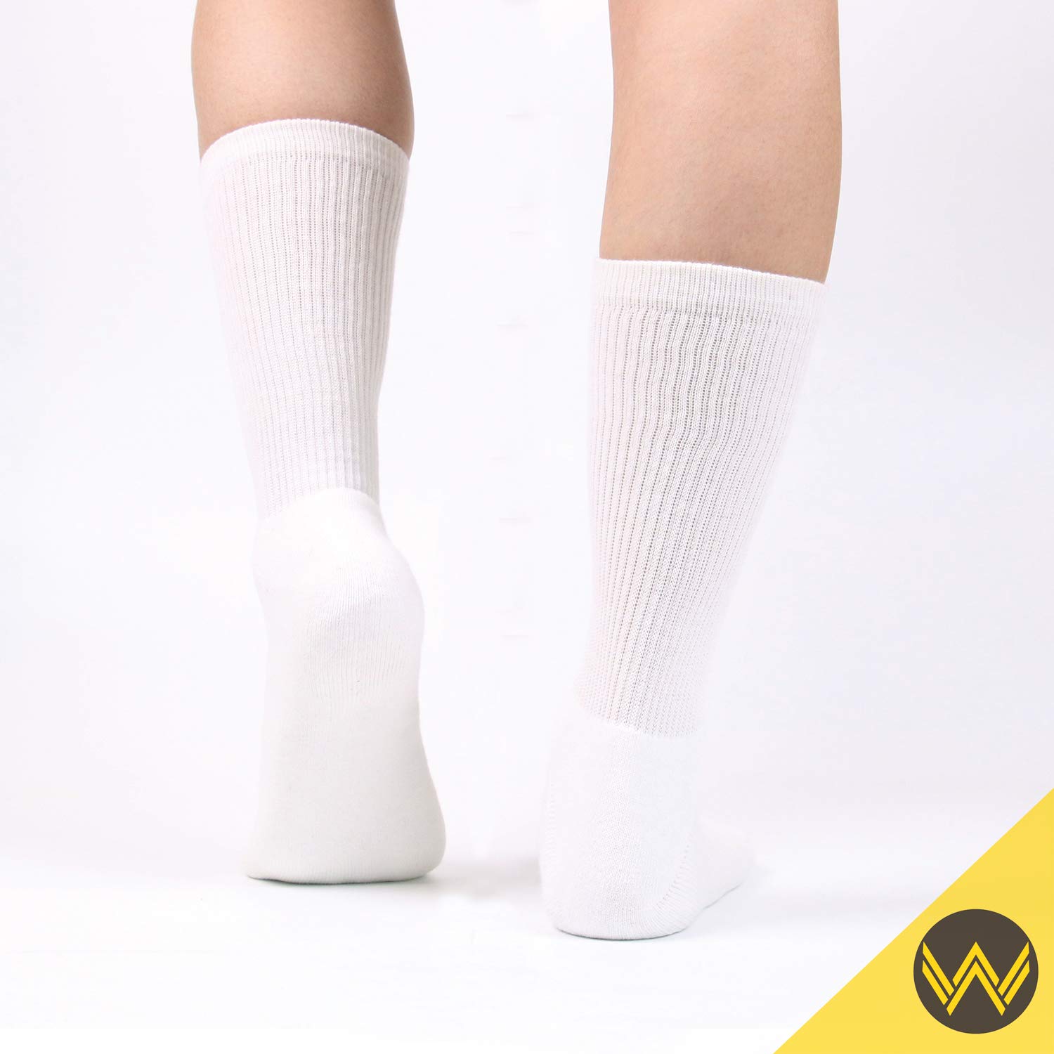 WANDER Women's Athletic Crew Socks 8 Pairs Cushion Running Socks for Women Sport Wicking Cotton Socks 10-14 (8 Pair White)