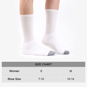 WANDER Women's Athletic Crew Socks 8 Pairs Cushion Running Socks for Women Sport Wicking Cotton Socks 10-14 (8 Pair White)