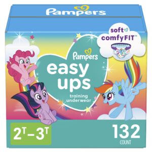 Pampers Easy Ups Girls & Boys Potty Training Pants - Size 2T-3T, 132 Count, My Little Pony Training Underwear (Packaging May Vary)