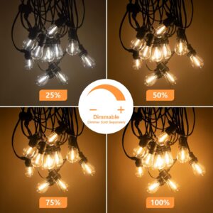 SUNTHIN Outdoor String Lights, 96FT Patio Lights with 32 LED Shatterproof Bulbs, Hanging for Outside, Garden, Backyard, Deck, Porch, Fence, Bistro, Pool, Party