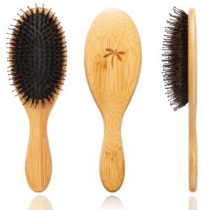 belula boar bristle hair brush - hair brushes for women & mens hair brush, detangler brush, hairbrush, detangling brush for long, curly or any type of hair.